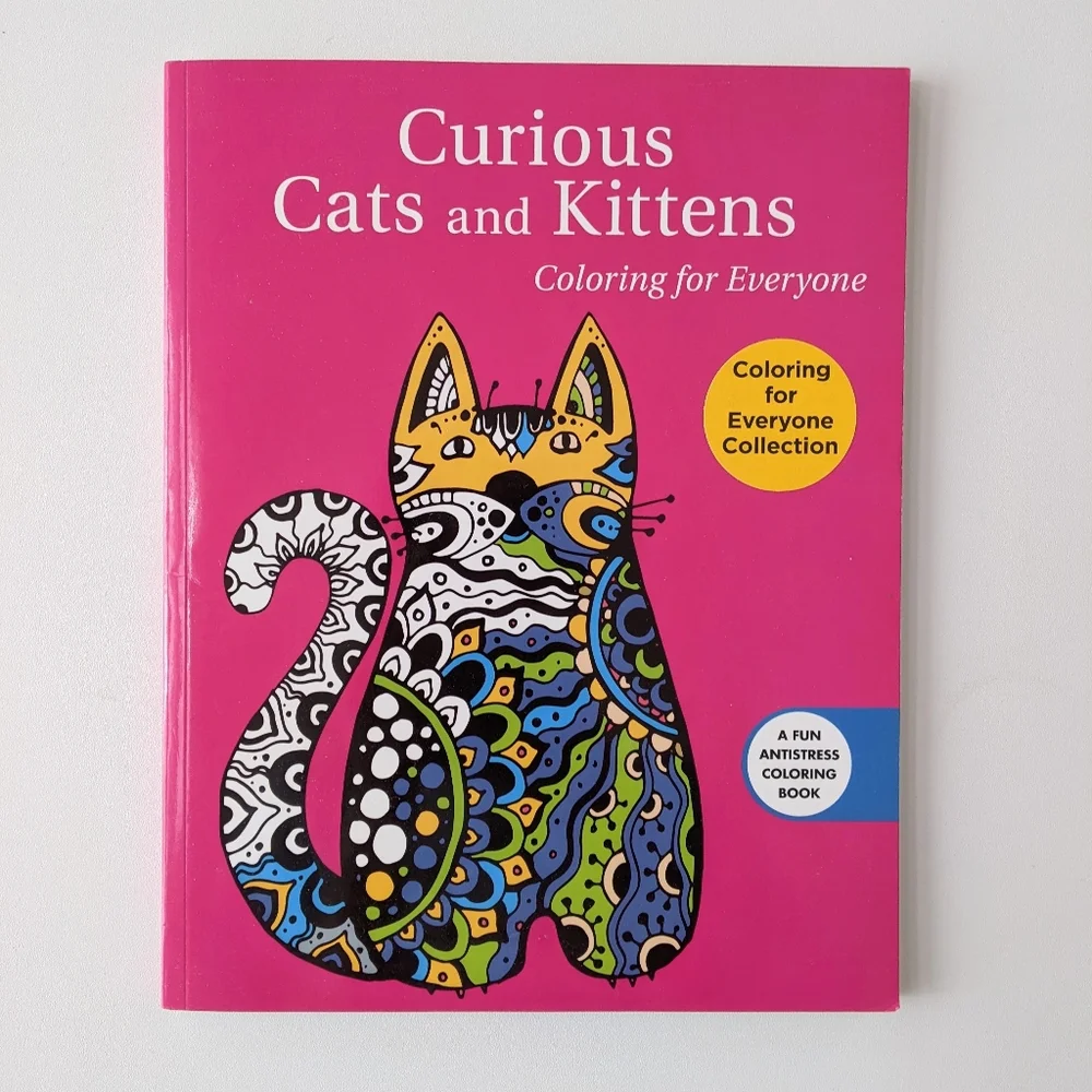Adult Coloring Books For Antistress - Cats And Flowers Coloring Book